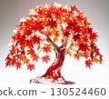 Autumn leaves ornament glasswork 130524460