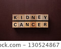 Kidney cancer awareness on wooden cubes forming the words kidney cancer 130524867