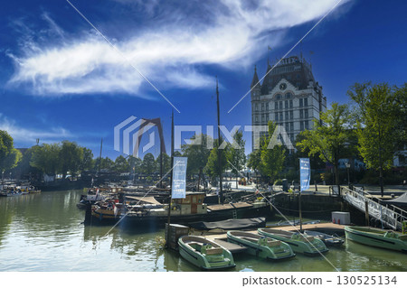 Rotterdam Netherlands - 06.09.2025, view of Historic White House Rotterdam and Willemsbrug Rotterdam Netherlands - 06.09.2025, view of Historic White House Rotterdam and Willemsbrug 130525134
