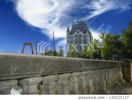Rotterdam Netherlands - 06.09.2025, view of Historic White House Rotterdam and Willemsbrug Rotterdam Netherlands - 06.09.2025, view of Historic White House Rotterdam and Willemsbrug 130525137