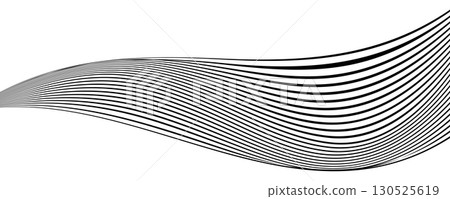 Black line wave pattern. Optical illusion stripe background, abstract geometric wavy texture Black line wave pattern. Optical illusion stripe background, abstract geometric wavy texture 130525619