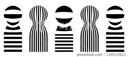 Black line wave pattern. Optical illusion stripe background, abstract geometric wavy texture Black line wave pattern. Optical illusion stripe background, abstract geometric wavy texture 130525621