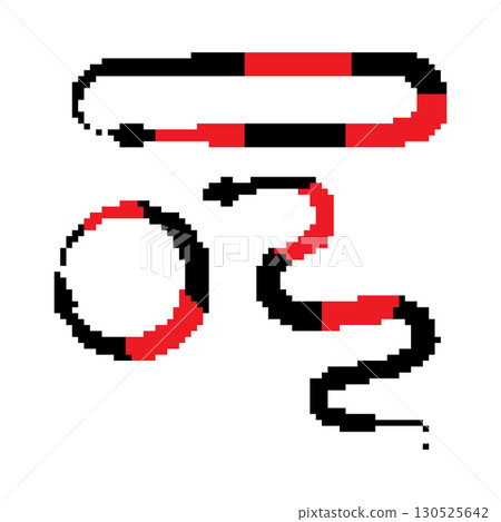 Pixel snake icon, 8 bit viper symbol, retro style computing serpent sign, simple snake silhouette 130525642