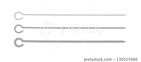 Metal skewer sticks vector icon. Empty steel barbecue utensils, new bbq sticks Metal skewer sticks vector icon. Empty steel barbecue utensils, new bbq sticks 130525666