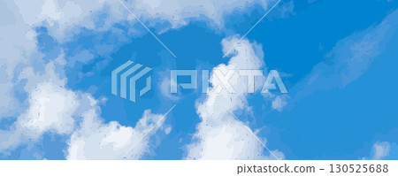 Blue sky with white clouds, summer cloudy clear sky background, heaven watercolor imitation Blue sky with white clouds, summer cloudy clear sky background, heaven watercolor imitation 130525688