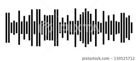 Sound wave vector icon. Audio symbol, simple soundwave form or radio equalizer Sound wave vector icon. Audio symbol, simple soundwave form or radio equalizer 130525712