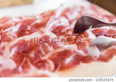 Slices of coppa 130525874