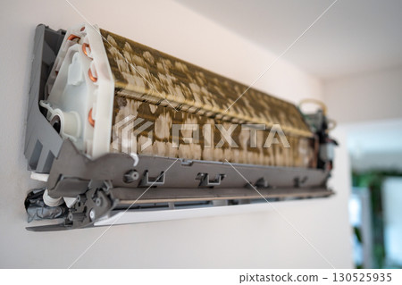 Cleaning of dirty air conditioning system, climate control system maintenance for hygiene, health 130525935