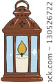 Cozy candle and lantern decoration glowing warmly, perfect for Christmas and festive holiday decor. 130526722