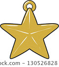 Shiny golden star ornament, a sparkling accent for Christmas tree and festive holiday decor. 130526828