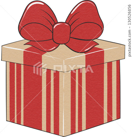 Wrapped Christmas gifts with festive ribbons and bows, perfect for holiday decor and celebration. 130526856