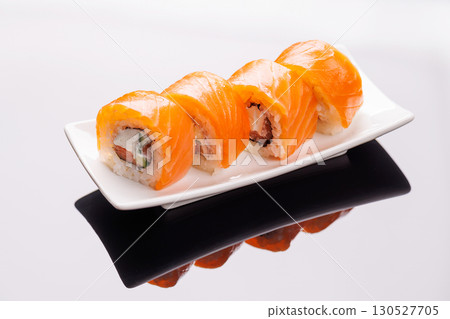 Sushi maki beautifully arranged on plate 130527705