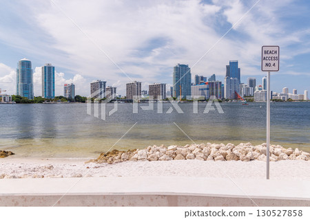 Modern skyline of Miami with towering skyscrapers, tropical vibe, and waterfront views Modern skyline of Miami with towering skyscrapers, tropical vibe, and waterfront views 130527858