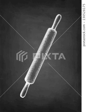 Traditional handled rolling pin chalk sketch. 130528175