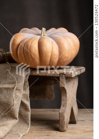 Heirloom Muscade De Provence Squash Pumpkin In Rustic Setting 130528472