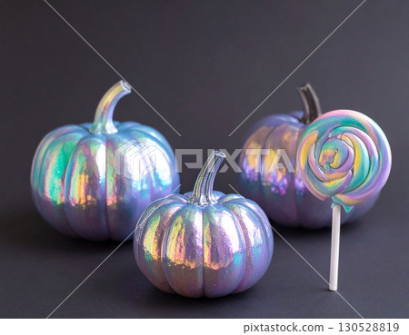 Metallic pumpkin and candy Halloween image 130528819