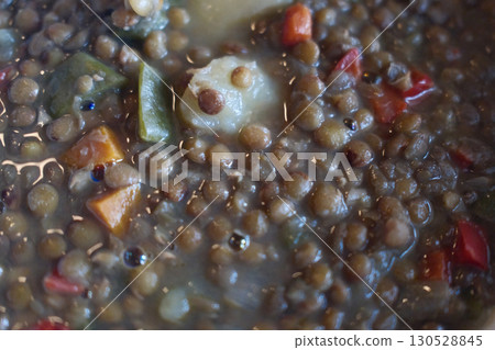 hot lentil dish as a winter recipe hot lentil dish as a winter recipe 130528845