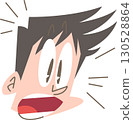 A man who is surprised at something. Face only, no outline. A man who is surprised at something. Face only, no outline. 130528864