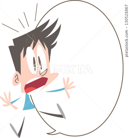 一個男人對某件事感到驚訝，沒有帶有語音氣泡的輪廓 130528867