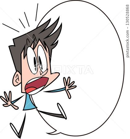 A man surprised at something with a speech bubble 130528868