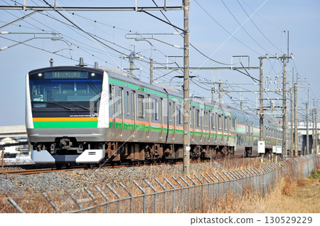 東北本線、栗橋-東鷲宮、JR東日本、E233系列3000系列、U633(大山) 東北本線、栗橋-東鷲宮、JR東日本、E233系列3000系列、U633(大山) 130529229