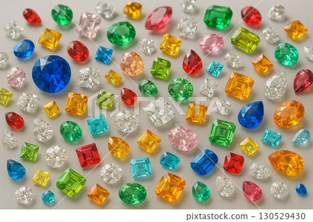 Collection of Colorful Gemstones Diamonds Emeralds Rubies and Sapphires 130529430