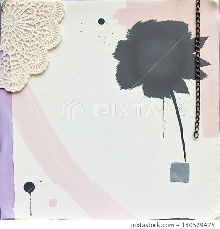 Antique styled paper background with lace details. 130529475