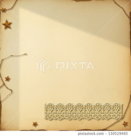 Antique styled paper background with lace details. 130529485
