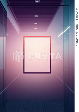 Empty mockup frame on wall in modern office. Empty mockup frame on wall in modern office. 130529522