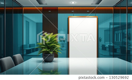 Branding mockup frame in modern office interior. 130529692