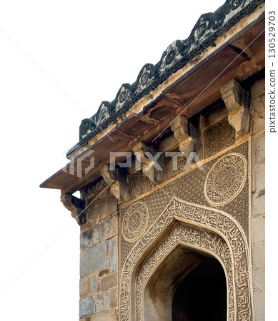Delhi India October 15 2024 Islamic architecture with ornate arches and decorative carvings. Delhi India October 15 2024 Islamic architecture with ornate arches and decorative carvings. 130529703
