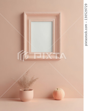 Interior pastel background with mockup frame for artwork. Interior pastel background with mockup frame for artwork. 130529729