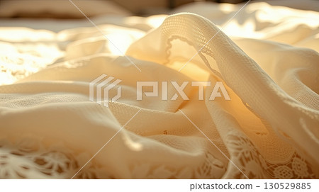 Soft textile close up and cozy atmosphere in bedroom interior. Soft textile close up and cozy atmosphere in bedroom interior. 130529885