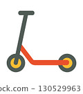 Red Push Scooter Illustration 130529963