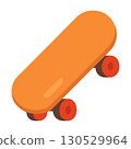 Orange Upright Skateboard Illustration 130529964
