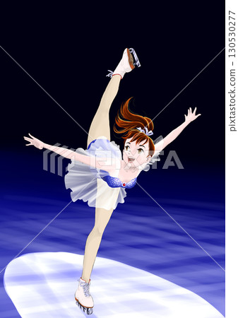 女子花式滑冰選手完成螺旋落地 女子花式滑冰選手完成螺旋落地 130530277