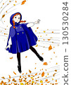 A girl dancing in the cold wind 130530284