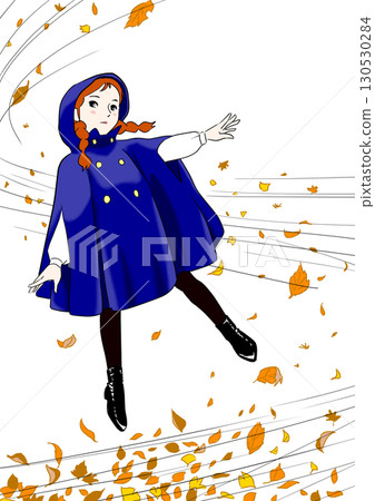 一個女孩在寒風中跳舞 130530284