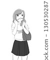 High school girl playing with her hair 130530287