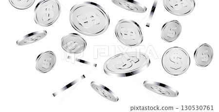 Silver dollar coin metallic background finance currency wealth investement economy. Money dollar 130530761