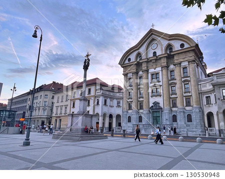 Ursuline Church of the Holy Trinity in Ljubljana, the capital of Slovenia Ursuline Church of the Holy Trinity in Ljubljana, the capital of Slovenia 130530948