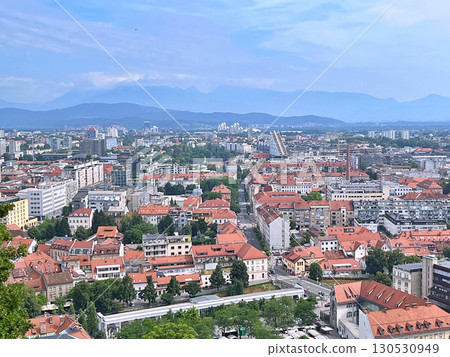 Panoramic View of city Ljubljana from Ljubljana castle - Slovenia 130530949