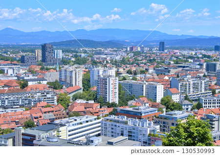 Panoramic View of city Ljubljana from Ljubljana castle - Slovenia Panoramic View of city Ljubljana from Ljubljana castle - Slovenia 130530993