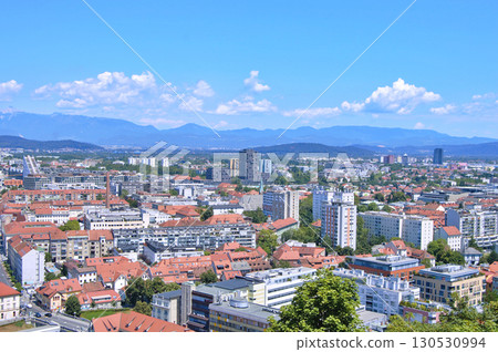Panoramic View of city Ljubljana from Ljubljana castle - Slovenia Panoramic View of city Ljubljana from Ljubljana castle - Slovenia 130530994