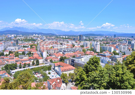 Panoramic View of city Ljubljana from Ljubljana castle - Slovenia 130530996