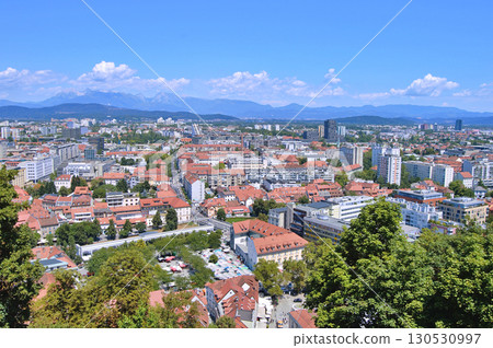 Panoramic View of city Ljubljana from Ljubljana castle - Slovenia Panoramic View of city Ljubljana from Ljubljana castle - Slovenia 130530997