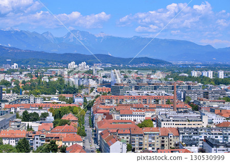 Panoramic View of city Ljubljana from Ljubljana castle - Slovenia 130530999