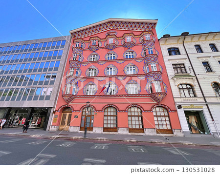 Detail of Vurnik house or the Cooperative Business Bank building,Ljubljana 130531028