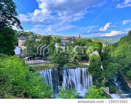 Waterfall on river Pliva in Jajce, Bosnia and Herzegovina 130531081