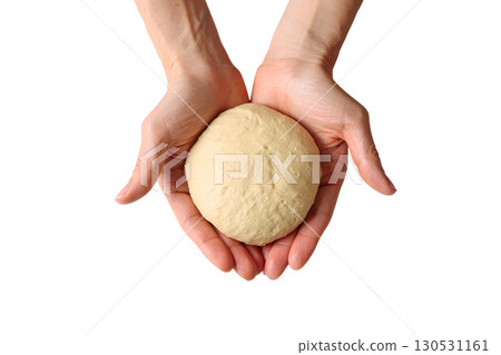 Pair of hands holding fresh bread dough, baking process isolated on transparent background, homemade cooking concept Pair of hands holding fresh bread dough, baking process isolated on transparent background, homemade cooking concept 130531161